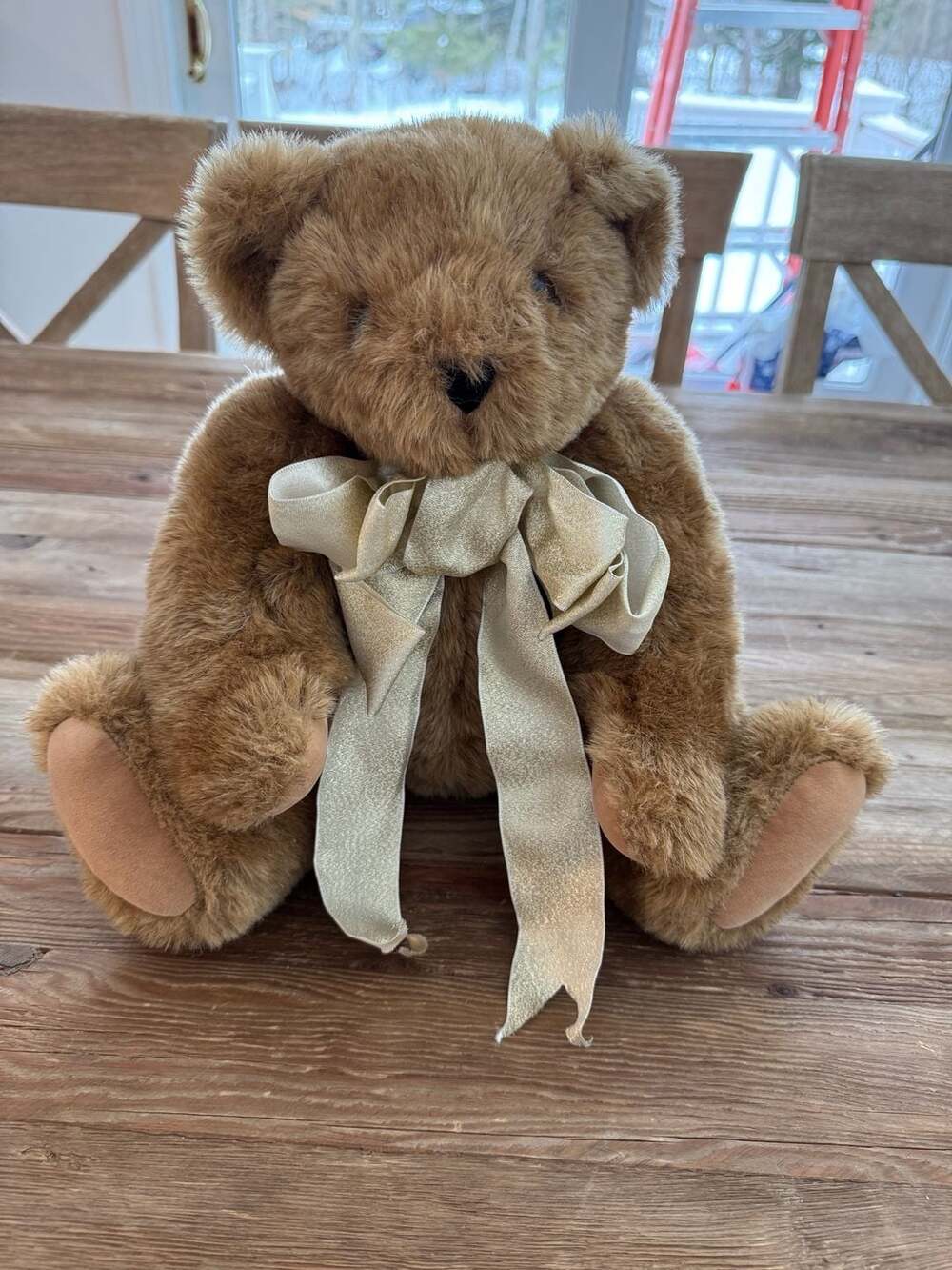 Vintage The Vermont Teddy Bear Company 15” Jointed Plush Stuffed Teddy Bear